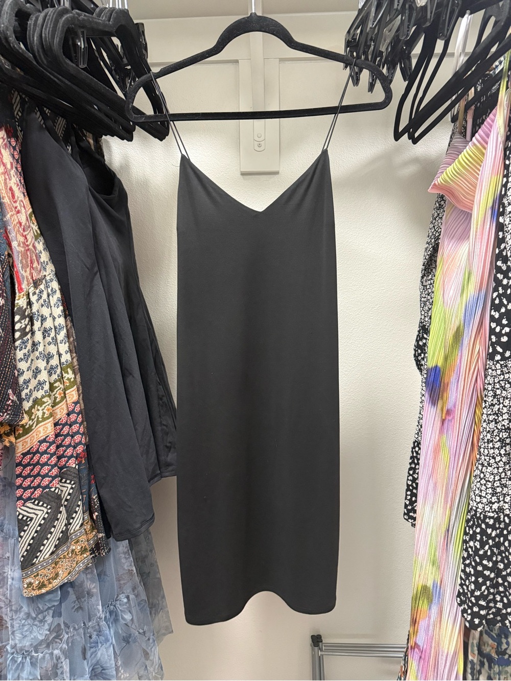 Volcom Black V-Neck Slip Top with Spaghetti Straps